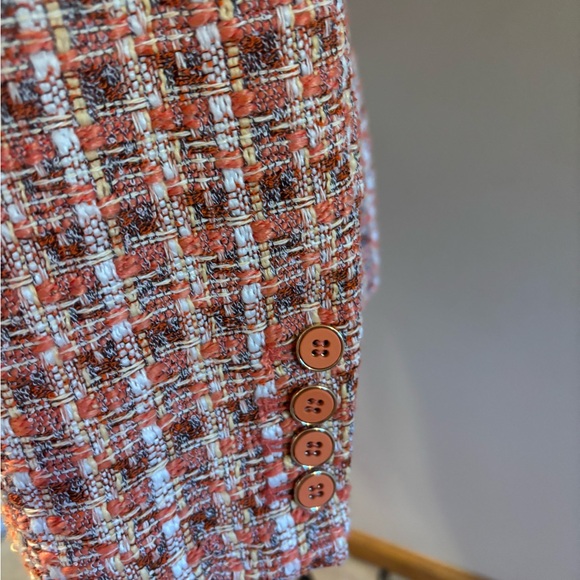 Liz Claiborne Orange Tweed Blazer like new condition size 12 - Picture 4 of 6